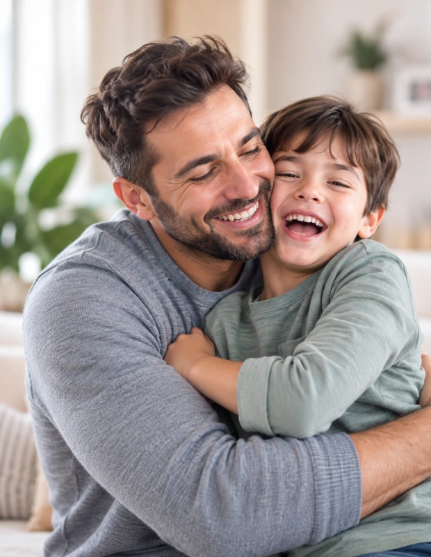 Pai e filho em momento de conexão